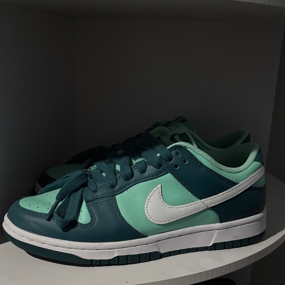 Nike Mint, Teal and White Low-Top Dunk Sneakers